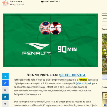 Penalty fecha com 90min para ativar estaduais- Publicidade e Cerveja
