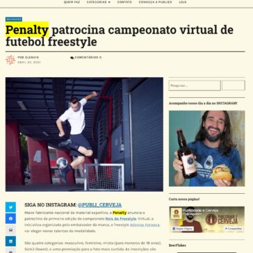 Penalty patrocina campeonato virtual de futebol freestyle- Publicidade e Cerveja