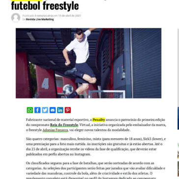Penalty patrocina campeonato virtual de futebol freestyle – Revista Live Marketing