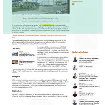 Plano de investimentos da Pamplona prevê R$ 600 milhões em quatro anos e ampliação também em Rio do Sul- NSC Total