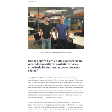 Refera capta R$ 1,5 milhão em investimentos com foco no mercado de reformas e manutenções imobiliárias – Imobi Report