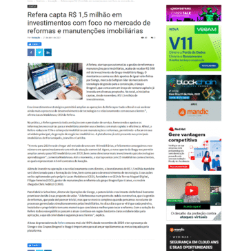 Refera capta R$ 1,5 milhão em investimentos com foco no mercado de reformas e manutenções imobiliárias – TI Inside