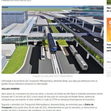 ÁUDIO: People Mover do Aeroporto de Guarulhos terá novo cronograma das obras anunciado até o final de maio – Diário do Transporte