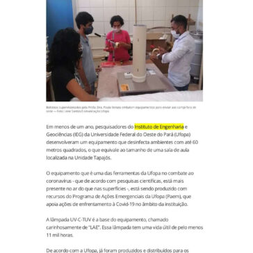 Ufopa desenvolve sistema de desinfecção de ar de baixo custo e distribui para os campi – G1