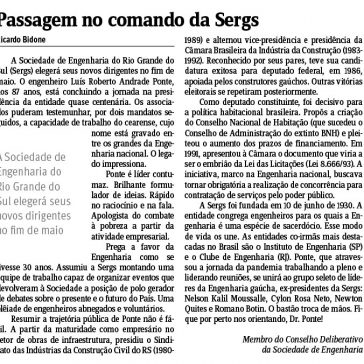 Passagem no comando da Sergs – Jornal do Comércio – Porto Alegre