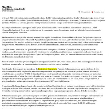 Grande ABC terá 18 das 23 estações previstas no BRT – Diário do Grande ABC (On-line)