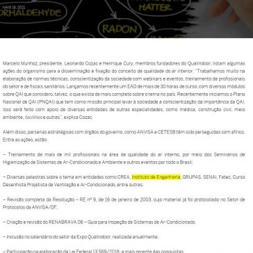 Esforço do Qualindoor para disseminar o conceito de QAI – Engenharia e Arquitetura