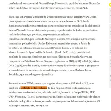 Um projeto para o Brasil – O Globo Blog do Noblat (On-line)
