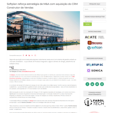 Softplan reforça estratégia de M&A com aquisição do CRM Construtor de Vendas – Scinova