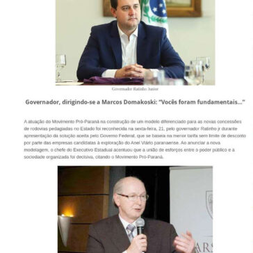 Ratinho Jr. faz justiça ao `Pró-Paraná` na vitória pelo novo pedágio – Aroldo Murá