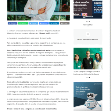 Softplan contrata CEO para acelerar estratégia de crescimento e consolidar governança – Noticenter