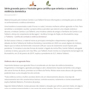 Série gravada para o Youtube gera cartilha que orienta o combate à violência doméstica – Integração mídia