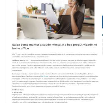 Saiba como manter a saúde mental e a boa produtividade no home office – Vale comentar