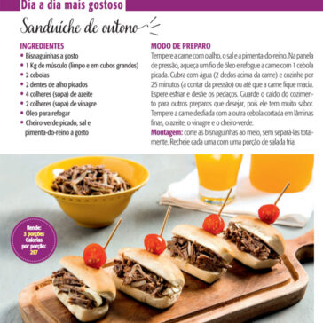 Sanduíche de outono – Ana Maria Receitas (Revista Ana Maria)