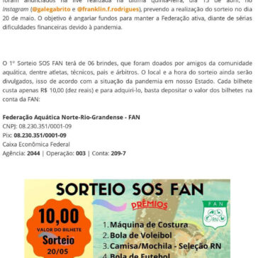 1° Sorteio SOS FAN – Natação do RN