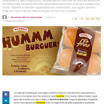 Wickbold apresenta pão de hambúrguer sabor Brioche – Abc da Comunicação