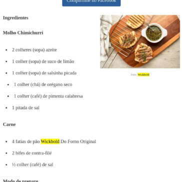 Receita de Pão de forno na grelha – Comida e Receitas