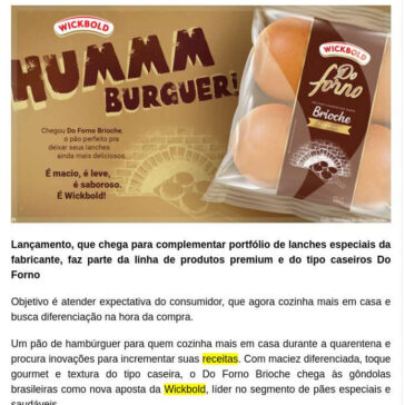Wickbold apresenta pão de hambúrguer sabor Brioche – Food Innovation