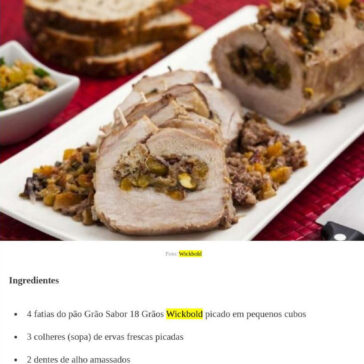 Receita de Lombo recheado com pão integral – Comida e Receitas