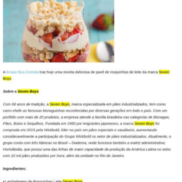 Pavê de rosquinhas de leite – Jornal de Piracicaba
