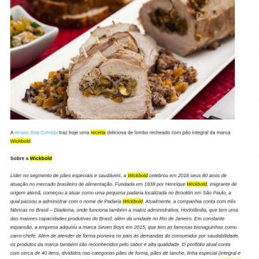 Lombo recheado com pão integral – Jornal de Piracicaba (On-line)