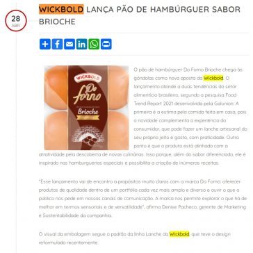 Wickbold lança pão de hambúrguer sabor brioche – ABIMAPI