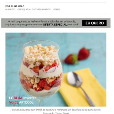 Pavê de rosquinhas de leite e morango tem cobertura de sequilhos – Casa e Jardim