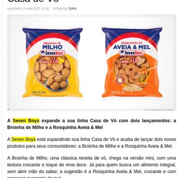 Seven Boys expande portfólio da linha Casa de Vó – Food Innovation