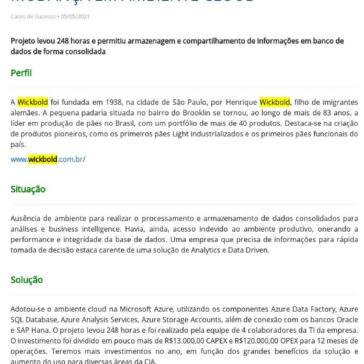 Wickbold tem alta performance na geração das informações após mudança em ambiente cloud – Portal IT4CIO