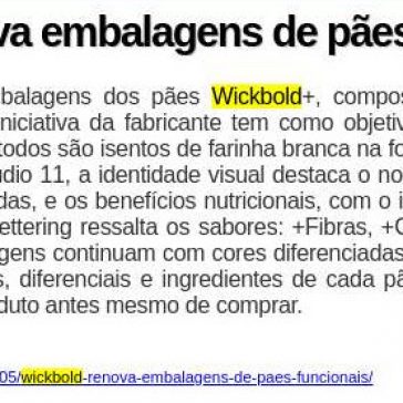 Wickbold renova embalagens de pães funcionais – DataMark