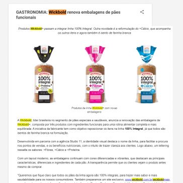 GASTRONOMIA: Wickbold renova embalagens de pães funcionais – O RESUMO DA MODA