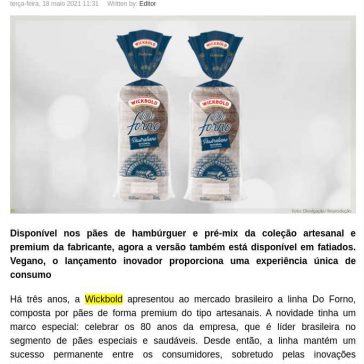 Pão integral Australiano chega para complementar linha do Forno Wickbold – Food Innovation