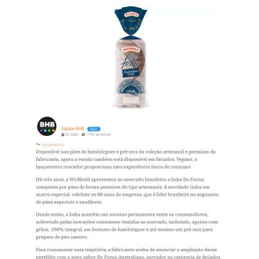 Novo pão integral Australiano Wickbold – BHB Food