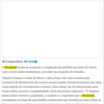 Wickbold lança Do Forno Australiano – E-compare