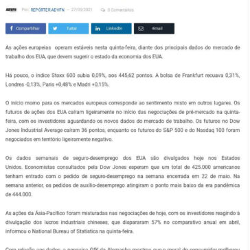 Bolsa europeias operam mistas, à espera de dados econômicos dos EUA – ADVFN