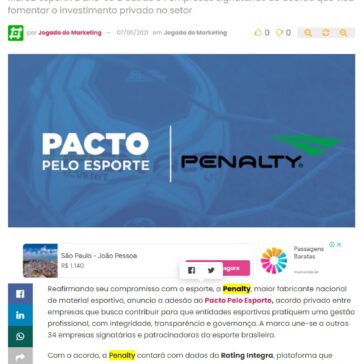 Penalty integra o Pacto Pelo Esporte – Abc da Comunicação