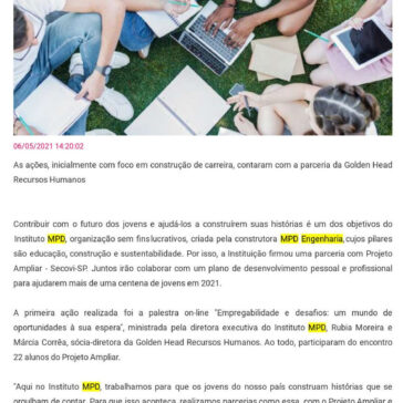 INSTITUTO MPD FIRMA PARCERIA COM PROJETO AMPLIAR SECOVI-SP PARA CAPACITAÇÃO PROFISSIONAL DE JOVENS – Portal do Alto Tietê