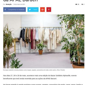 Bazar Solidário será realizado em prol da APAE Barueri – Jornal de Barueri