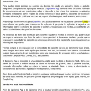 Aplicativo ajuda pacientes e médicos no controle da epilepsia – Epilepsia em Seu Dia a Dia