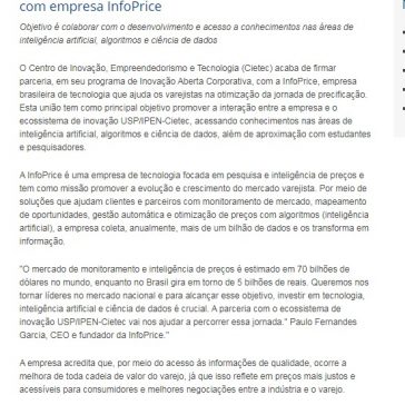 Ecossistema de inovação USP/IPEN-Cietec firma parceria com empresa InfoPrice – IPEN