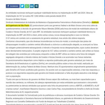 Entidades questionam governo de MT sobre troca do VLT por BRT e citam novas desapropriações e caos no trânsito – REDE BCN