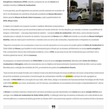 Nissan acelera pesquisa sobre uso de Célula de Combustível – Jornal Cana