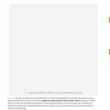 Nissan desenvolve no Brasil com o IPEN, carro célula de combustível com etanol – Blogauto