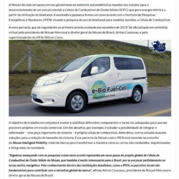 NISSAN começa pesquisa com délula de combustível com uso de bioetanol – Ed Motors