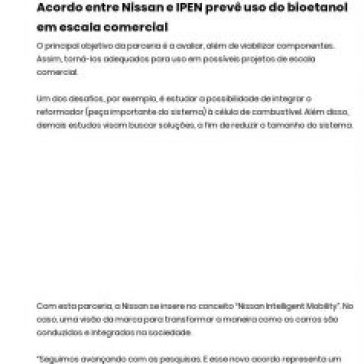 Nissan e IPEN seguem com acordo por uso bioetanol – Garagem 360