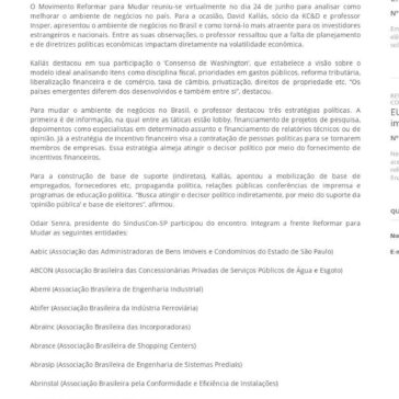 Movimento Reformar para Mudar debateu o ambiente de negócios no país – SindusCon
