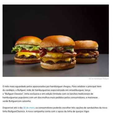 Mês do Hambúrguer no Bullguer tem novidades no cardápio e kit solidário – Sopa Cultural
