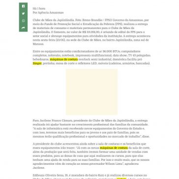 Clube de Mães da Japiinlândia recebe mais de R$ 113 mil em fomento do Governo do Amazonas – Informe Amazonas