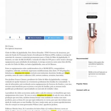 Clube de Mães da Japiinlândia recebe mais de R$ 113 mil em fomento do Governo do Amazonas – O Verídico