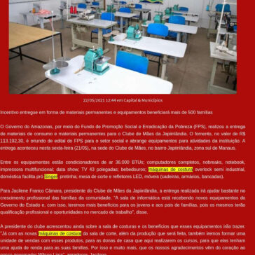 Clube de Mães da Japiinlândia recebe mais de R$ 113 mil em fomento do Governo do Amazonas – Blog JR News